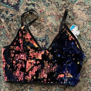 Sequin cropped top